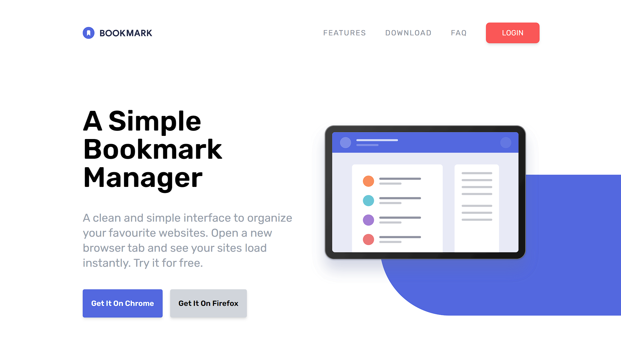 Bookmark Landing Page